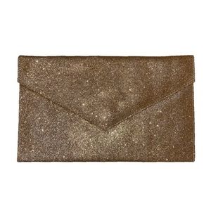 Glitter gold shimmer envelope evening clutch